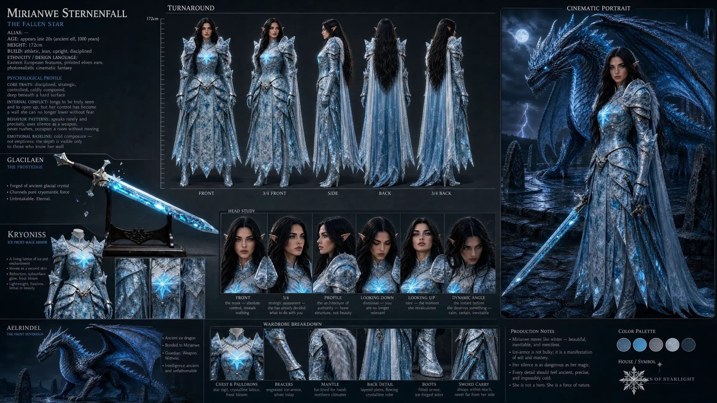 Design sheet of Mirianwe Sternenfall