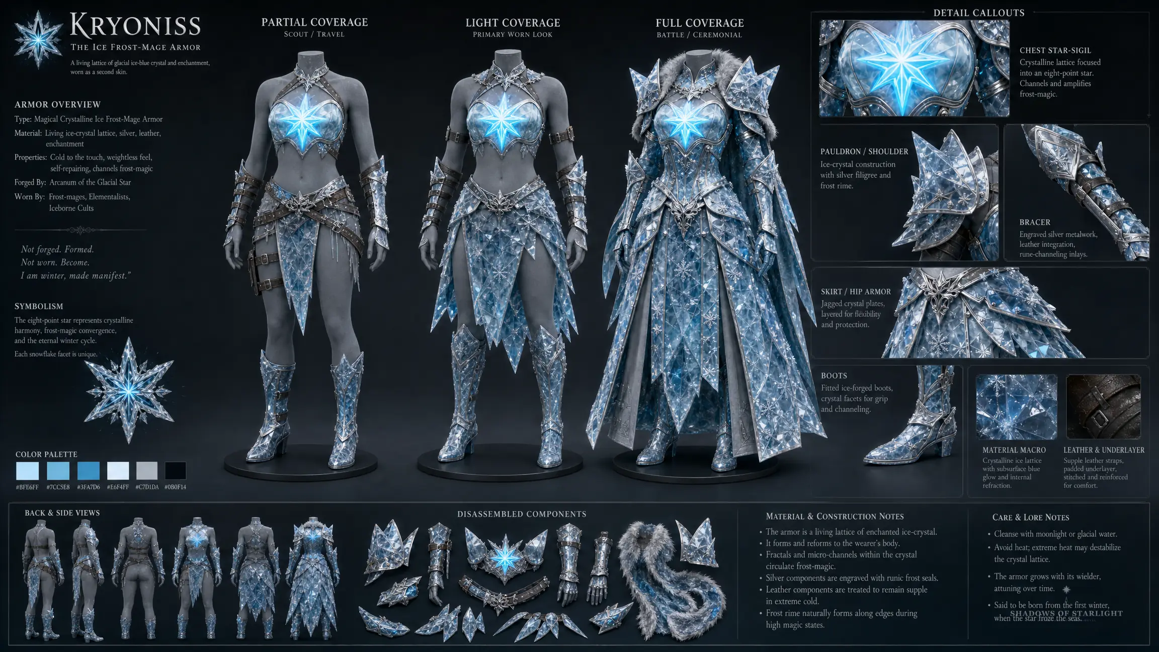 Design sheet of the artifact Kryoniss